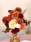 Artificial Flowers Combo Box Orange Burgundy DIY Wedding Bouquet Silk Foam Floral Arrangement Bridal Centerpiece Party Baby Shower Decor Set